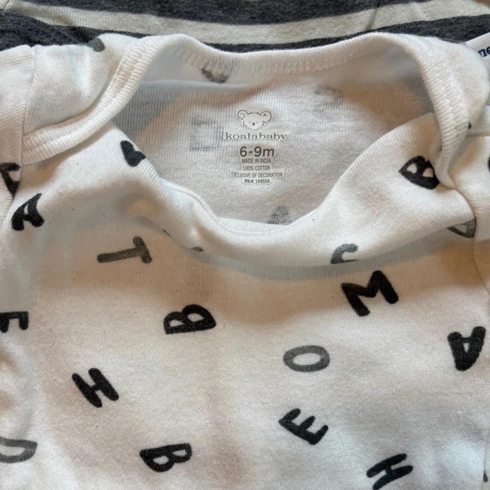 Gender Neutral Onesie Bodysuits Gray Black White “ I Laugh at Dad Jokesl” ABCs
